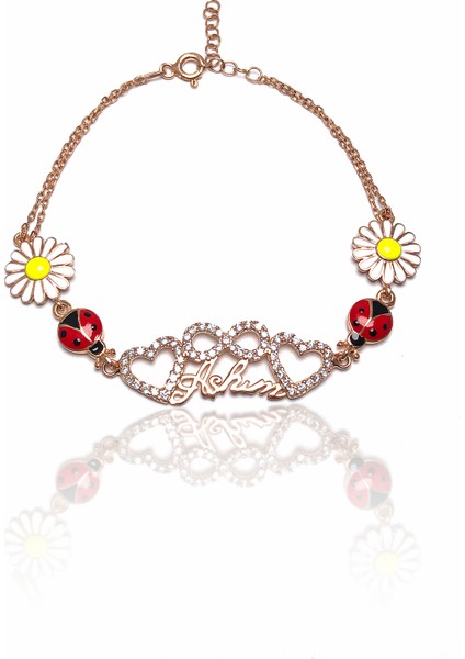 Aşkım Sonsuzluk Model Rose Kaplama Kadın Gümüş Bileklik