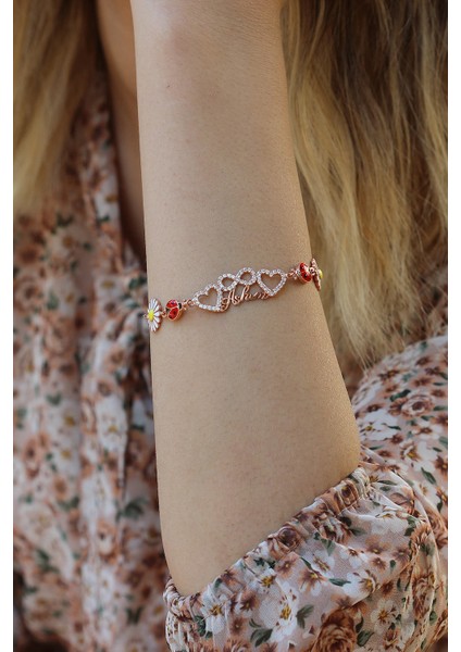 Aşkım Sonsuzluk Model Rose Kaplama Kadın Gümüş Bileklik fiyatları