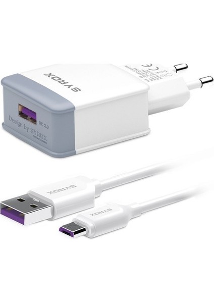 Microusb Girişli 3.0 Amper 1m Hızlı Şarj Aleti SYX-Q30