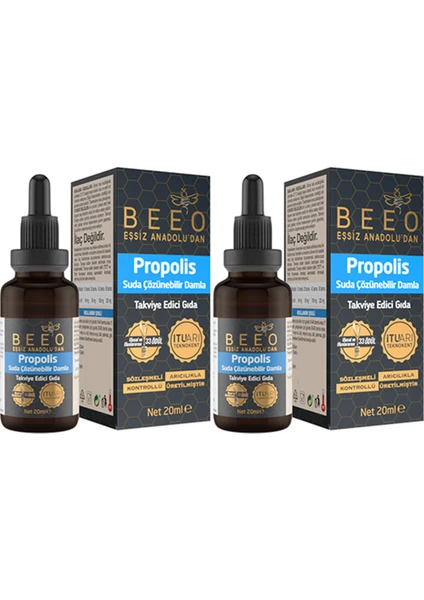 Bee' o  20 ml Suda Çözünür Propolis Damla 2'li