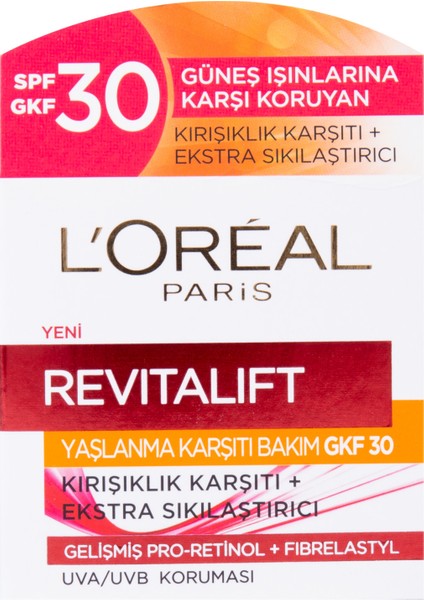 L'Oréal Paris Revitalift Yaşlanma Karşıtı Bakım Gkf30