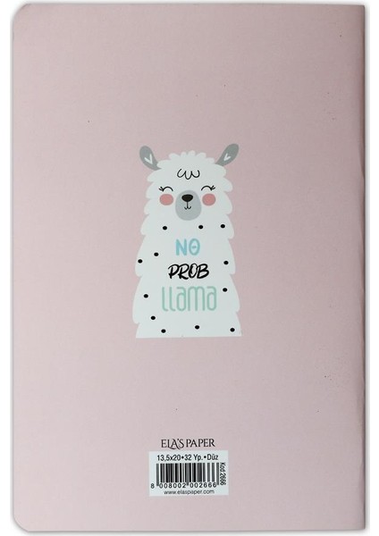 Lama Çizgisiz Defter Pembe