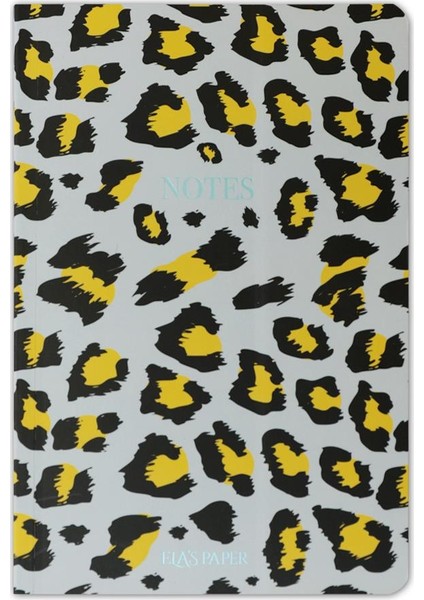 Leopar Notes Çizgili Defter Gri