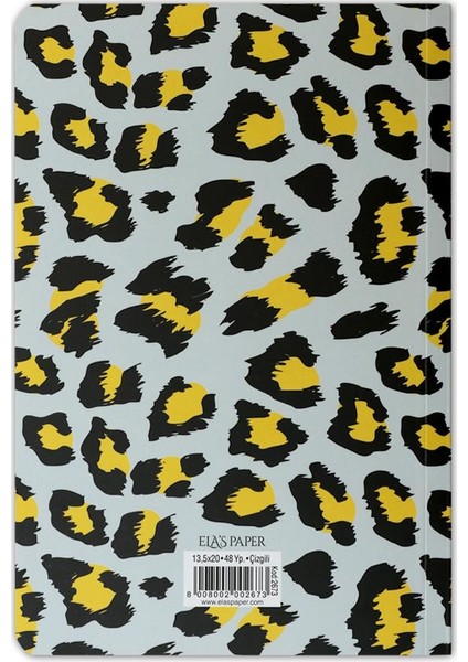 Leopar Notes Çizgili Defter Gri