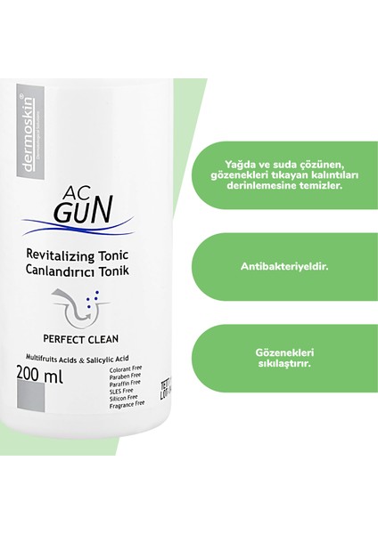 Sivilceli ve Akneli Ciltler Için Acgun Canlandırıcı Tonik 200ML+ Acgun Arındırıcı Mask 30ML 2'li Set fiyatları