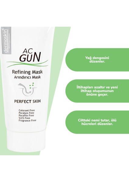 Sivilceli ve Akneli Ciltler Için Acgun Canlandırıcı Tonik 200ML+ Acgun Arındırıcı Mask 30ML 2'li Set modelleri