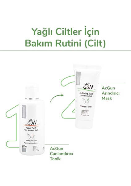 Sivilceli ve Akneli Ciltler Için Acgun Canlandırıcı Tonik 200ML+ Acgun Arındırıcı Mask 30ML 2'li Set indirimleri