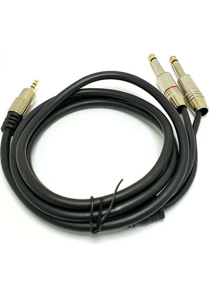 3.5mm Stereo 2x6.3mm Mono Metal Jaklı Kablo 10MT