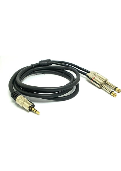 3.5mm Stereo 2x6.3mm Mono Metal Jaklı Kablo 10MT