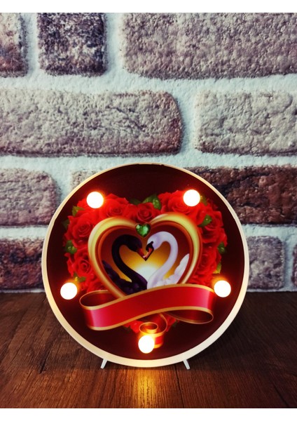 Dekoratif 3D LED Lamba Kuğu Temalı LED Lamba