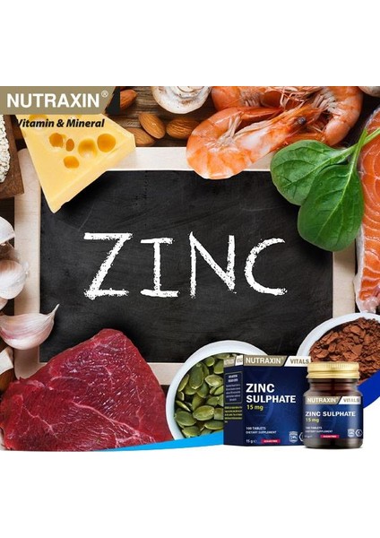 C Vitamin 30 Tablet 1000 mg - Nutraxin Zinc Sulphate 100 Tablets + Hap Kutusu fırsatları
