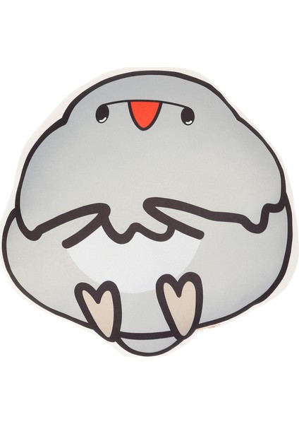 Pakistan Papağanı 3 Boyutlu Yastık Kuşlu Gri