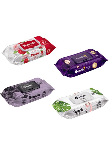 ISLAK MENDİL 100 YAPRAK 4'LÜ KARMA PAKET