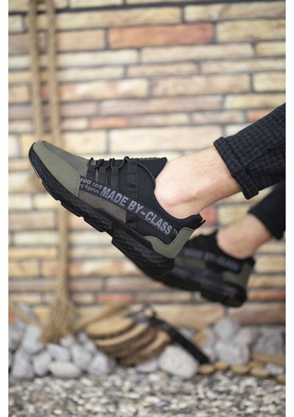 Haki Erkek Cilt Sneaker 0012SANTO
