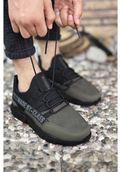 Haki Erkek Cilt Sneaker 0012SANTO