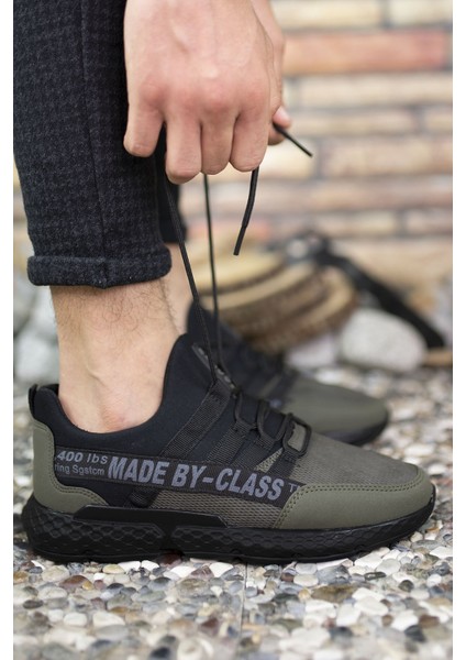 Haki Erkek Cilt Sneaker 0012SANTO