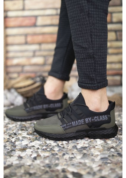 Haki Erkek Cilt Sneaker 0012SANTO