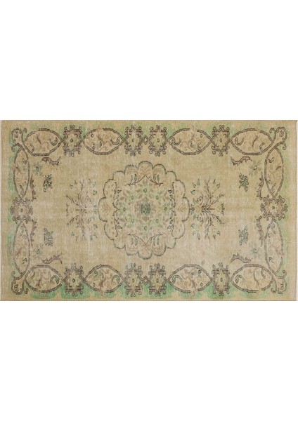 Özel Vintage El Dokuma Eskitme Halı 157 x 254 cm