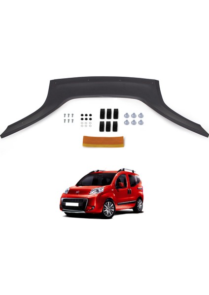 Fiat Fiorino Ön Kaput Koruyucu Rüzgarlık Deflektör Akrilik ABS 4mm Parlak Siyah 2007 ve Sonrası