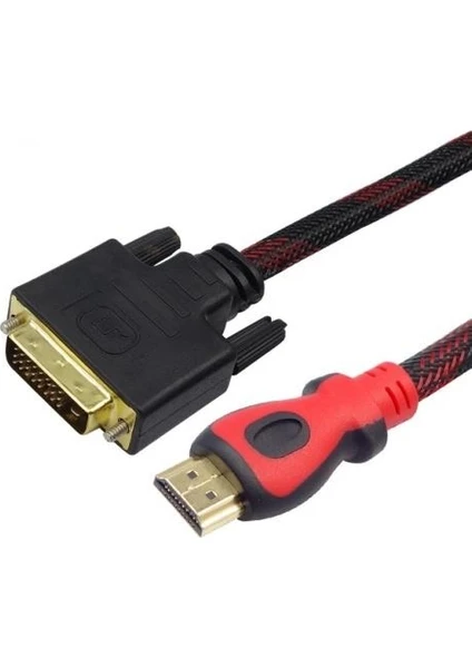 HD4115 Örgülü Çift Taraflı (24+1 Pin) Dvı-I To HDMI Kablo - 1.8m