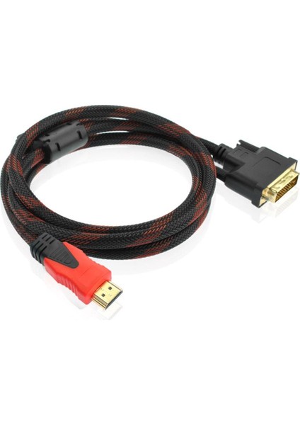 HD4115 Örgülü Çift Taraflı (24+1 Pin) Dvı-I To HDMI Kablo - 1.8m