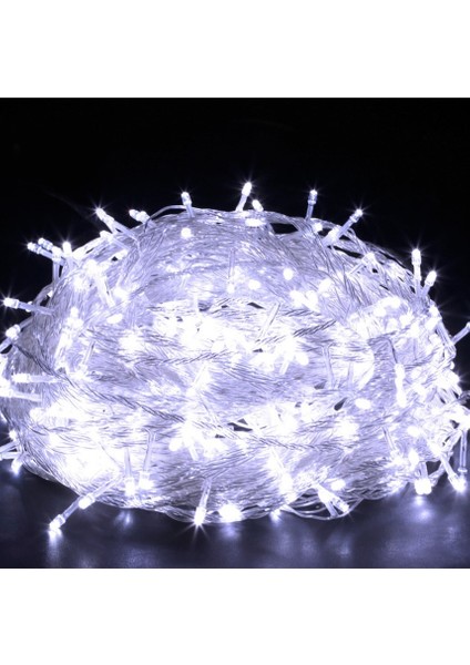 Beyaz Işık LED Işık Fişli Kumandalı 8 Modlu 100 Ledli 5 Metre