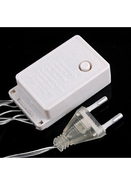 Beyaz Işık LED Işık Fişli Kumandalı 8 Modlu 100 Ledli 5 Metre
