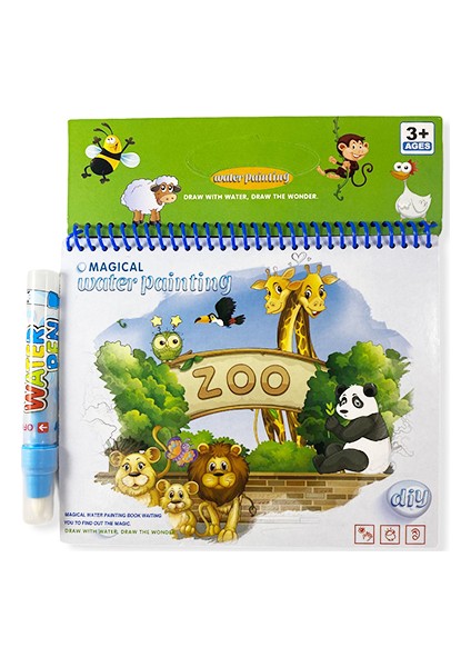 Magic Water Painting Zoo Hayvanat Bahçesi Sihirli Boyama Kitabı