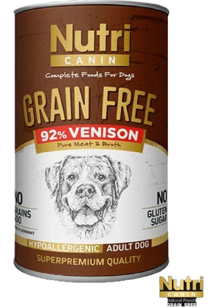 Nutri Canin Tahılsız Geyik Etli & Tatlı Patatesli Köpek Konservesi 400 gr