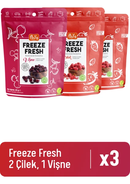 Freeze Dry 2'li Freeze Dry Çilek + 1 Vişne