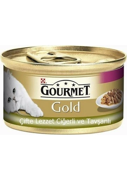 Gourmet Gold Çifte Lezzet Tavşanlı Ciğerli Kedi Konservesi 85 Grx 24 Adet