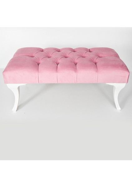 Gema Hünkar Puf Bench Pembe 90 Cm. 1. Sınıf Silinebilir Kumaş