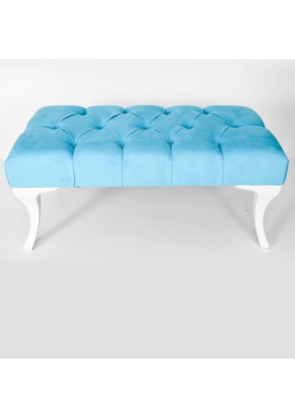 Gema Hünkar Puf Bench Mavi 90 Cm. 1. Sınıf Silinebilir Kumaş