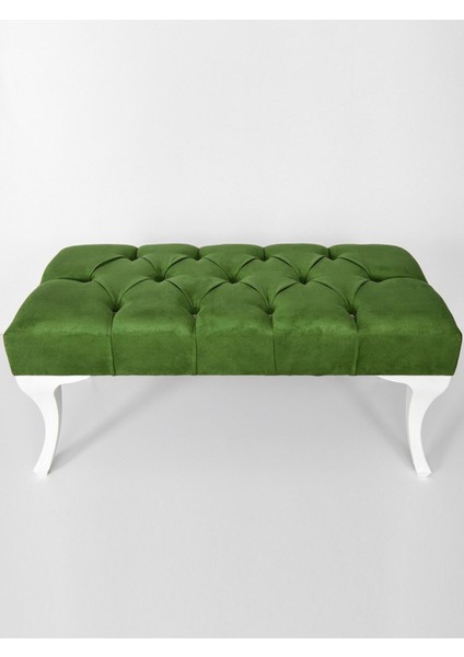 Gema Hünkar Puf Bench Yeşil 90 Cm. 1. Sınıf Silinebilir  Kumaş