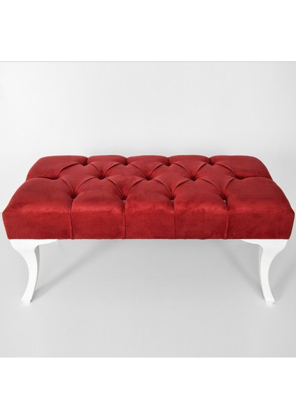 Gema Hünkar Puf Bench Bordo 90 Cm. 1. Sınıf Silinebilir Kumaş