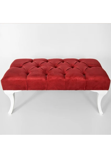 Gema Hünkar Puf Bench Bordo 90 Cm. 1. Sınıf Silinebilir  Kumaş