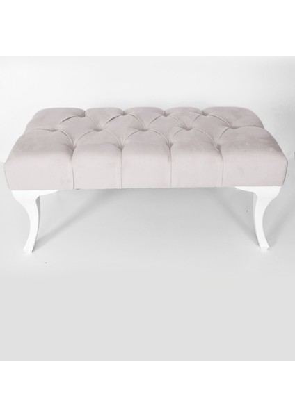 Gema Hünkar Puf Bench Krem 90 Cm. 1. Sınıf Silinebilir  Kumaş