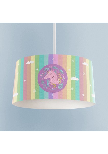 Renkli Unicorn Desenli Avize