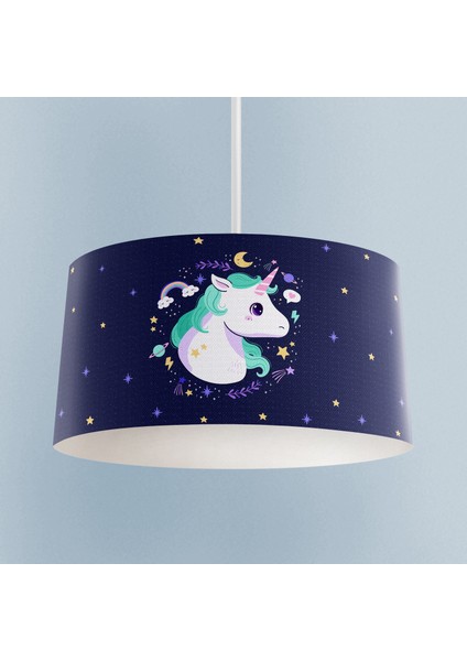 Unicorn Desenli Mor Avize