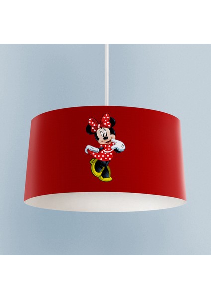 Kırmızı Mickey Mouse Desenli Avize