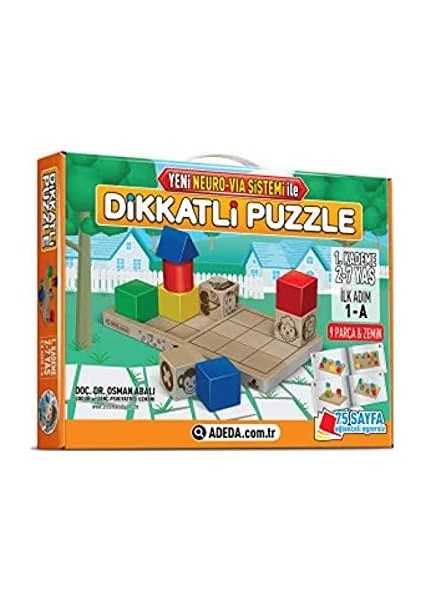 Dikkatli Ahşap Puzzle 1.kademe 2-7 Yaş - Osman Abalı