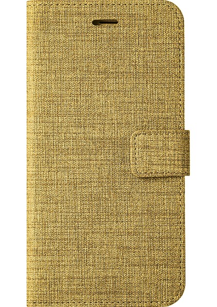 Samsung Galaxy A71 (A715) Kılıf Fitcase Fabric Kapaklı Cüzdanlı Gold