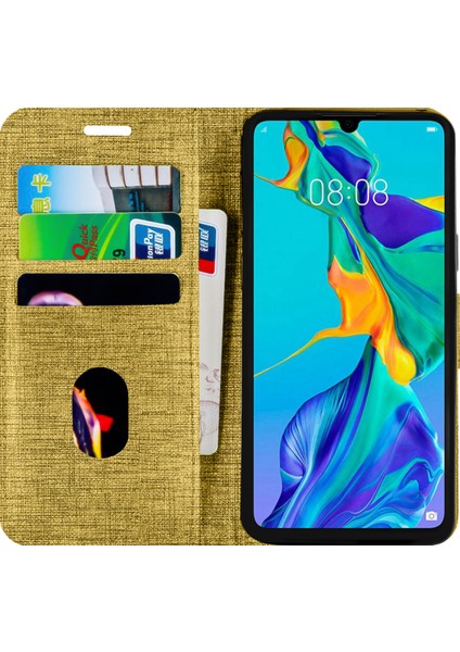 Samsung Galaxy A71 (A715) Kılıf Fitcase Fabric Kapaklı Cüzdanlı Gold fiyatları
