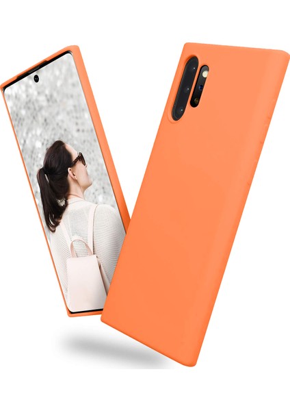 Samsung Galaxy Note 10 Plus (N975) Kılıf Nano Lansman Silikon Arka Kapak Turuncu