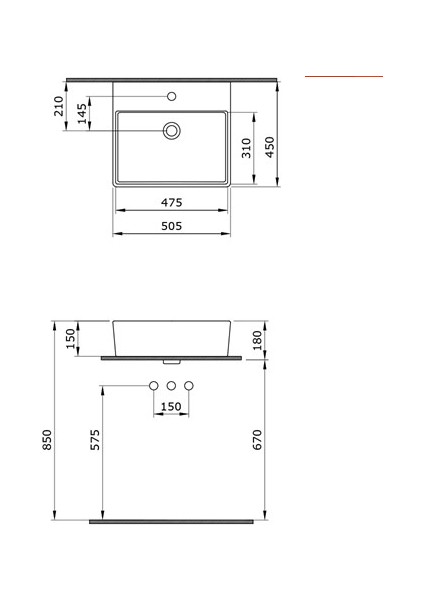 Bocchi Milano Lavabo 50 cm