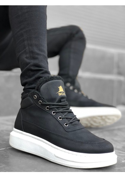 -BA0151 Içi Kürklü Bağcıklı Erkek Tarz Spor Bot