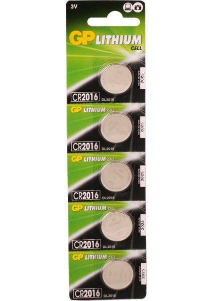 CR2016-C5 3V Lityum Düğme Pil 5'li Paket