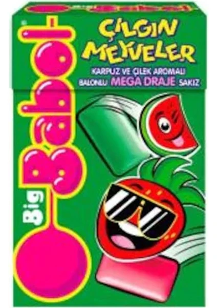 Big Babol Box Çilek Karpuz Mega Draje Sakız 20 x 40 gr