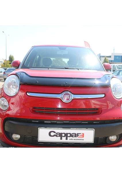 Fiat 500L Ön Kaput Koruyucu Rüzgarlık Deflektör Akrilik ABS 4mm Parlak Siyah 2015 ve Sonrası