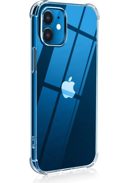 Apple iPhone 12 Mini Ultra Ince Antishock Premium Şeffaf Silikon Kılıf Airbag Arka Kapak